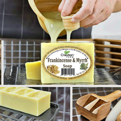 Frankincense & Myrrh Soap Bars, All-Natural Handmade Artisan Soap with Olive, Coconut, Castor, and Palm Oils,- Two 4 oz Bar Pack by Creation Farm