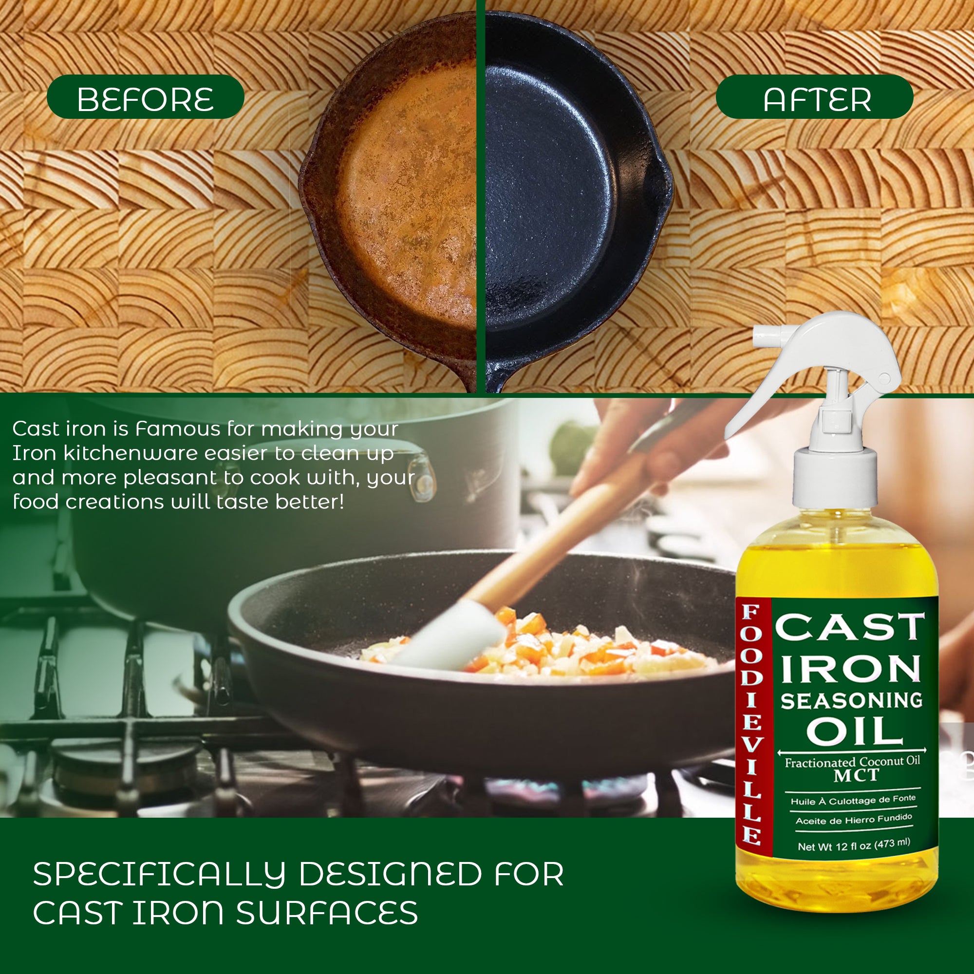Seasoning Cast Iron Skillets (Coconut Oil) 