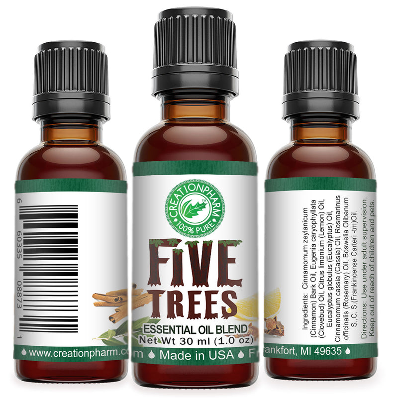 Mélange d'huiles essentielles de cinq arbres 30 ml