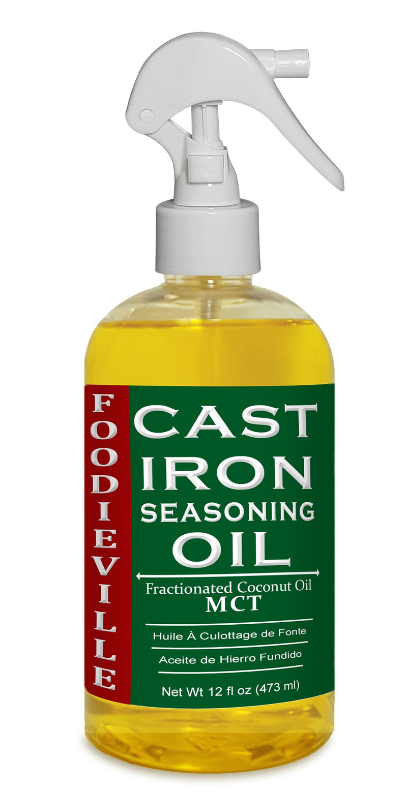 Cast Iron Seasoning Oil (12 ounces) by Clarks - 100% Plant Based from Refined Coconut Oil (Vegan) - No Mineral Oil - Prevents Rust - Maintains