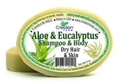 Aloe & Eucalyptus Shampoo & Body Bar Two 4 oz Bar Pack by Creation Farm - Creation Pharm