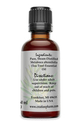 Tea Tree Essential Oil 2 oz -Aceite esencial de árbol de té For Aromatherapy Diffuser DIY Skin Care - Creation Pharm