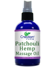 Patchouli Hemp Massage & Moisturizer Skincare Oil 4 oz by Creation Farm - Creation Pharm