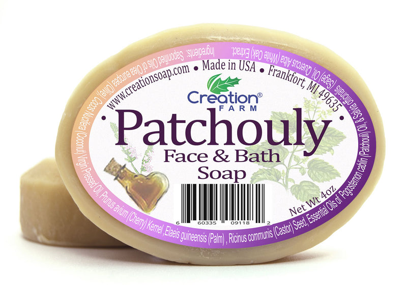 Patchouli Face & Bath Pure Botanical Soap 8 oz (Two 4 oz Bar Pack) - Creation Pharm