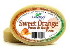 Sweet Orange Soap - Moisturizing Pure Botanical Soap 4 oz Bar (Two 4 oz Bar Pack) - Creation Pharm